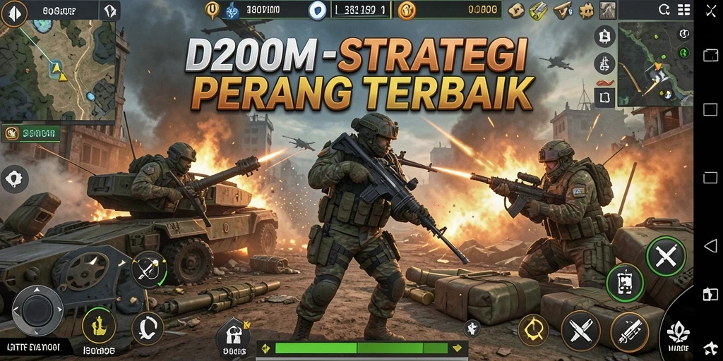 Tampilan gameplay menarik dari D200M dengan pertempuran strategi.
