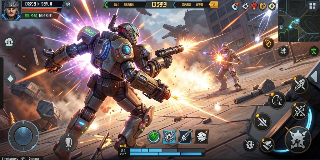 Screenshot <strong>DS99</strong> menampilkan pertarungan seru dan karakter yang unik.