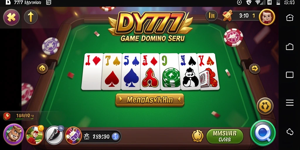 Screenshot gameplay utama dari game Domino DY777 yang menarik.