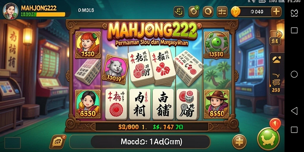 Screenshot MAHJONG222 menampilkan gameplay slot yang menarik.