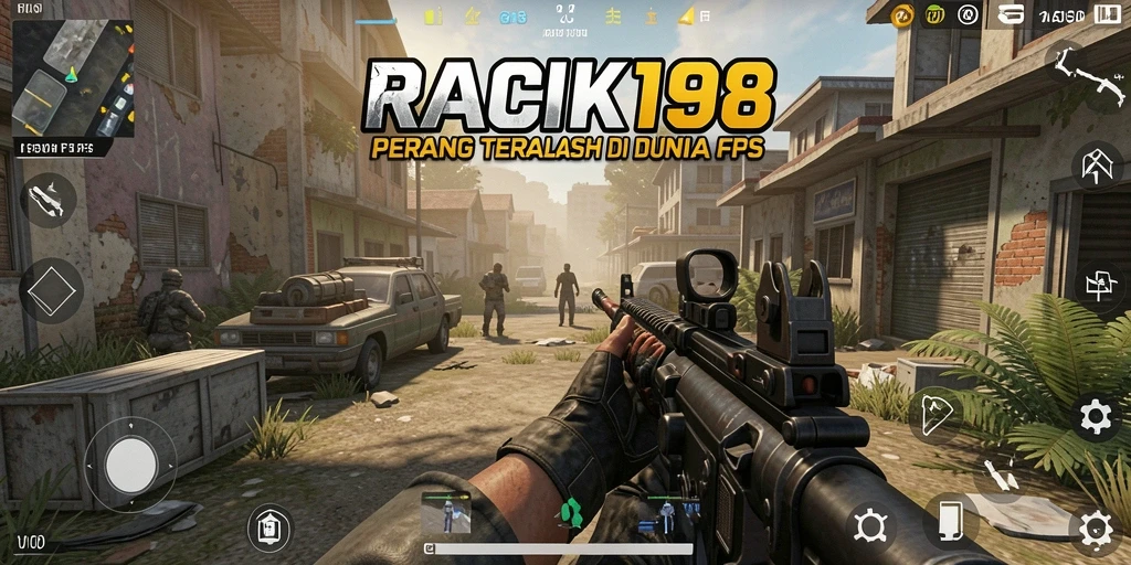 Tampilan gameplay yang mendebarkan dalam RACIK198 dengan berbagai aksi tembak menembak.