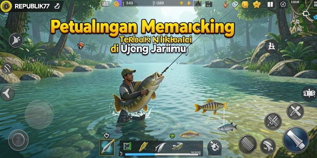 Tampilan gameplay memancing yang menarik di REPUBLIK77.