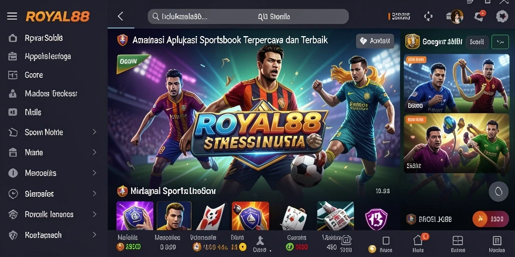 Tampilan antarmuka modern dari ROYAL88 dalam taruhan olahraga.