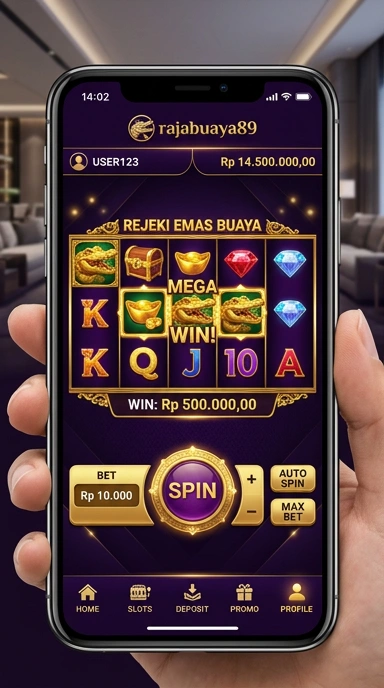 Tampilan beranda aplikasi rajabuaya89 yang menarik dan informatif.